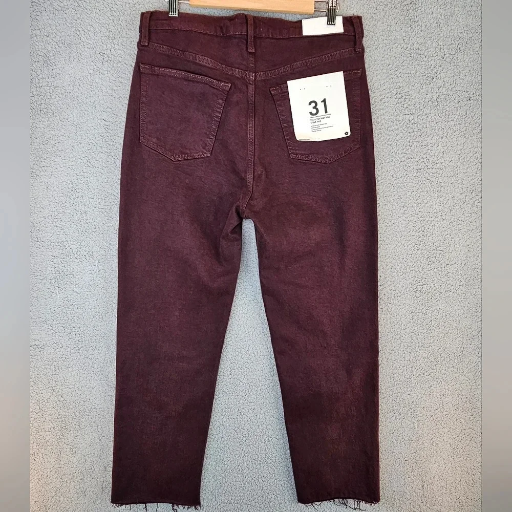 Re/Done Womens Washed Plum Denim 70s Ultra High Rise Stove Pipe Jeans Sz 31*